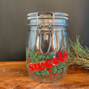 Vintage Christmas Sweets Jar Weaton Fine Glasseware